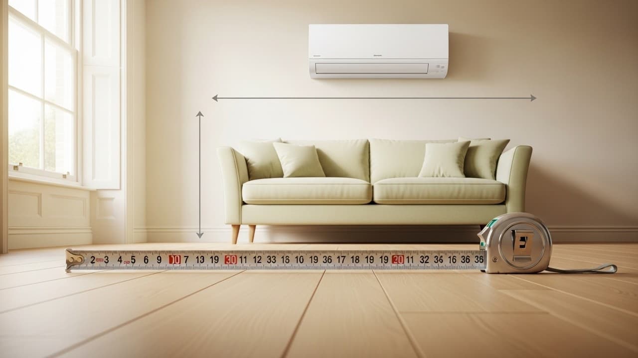 Room size and air-conditioning capacity planning illustration