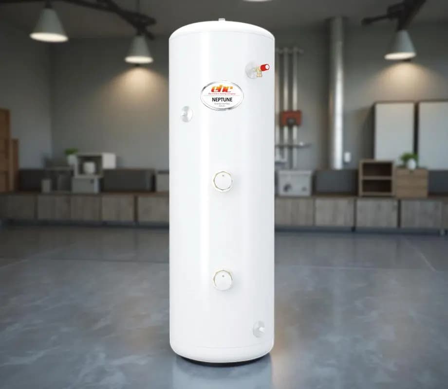 Unvented hot-water cylinder in a domestic utility space