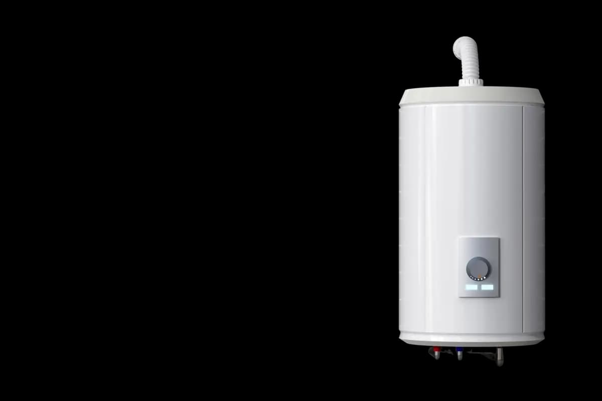 Illustration of a domestic hot-water cylinder and control unit